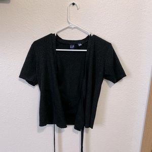 Gap short sleeve tie waist sweater